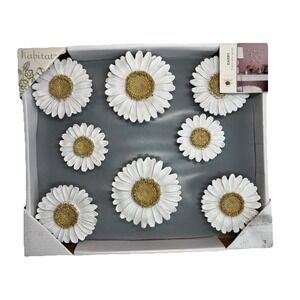 Habitat DARRY 8 Piece Daisy Wall Art Art Deco Home Deco Whimsical Farmhouse